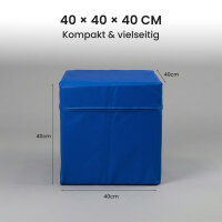 Seat Cube Faux Leather 40x40x40 cm Blue
