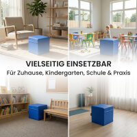 Seat Cube Faux Leather 40x40x40 cm Blue