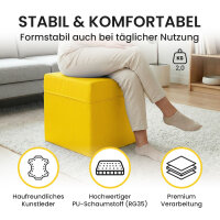 Seat Cube Faux Leather 40x40x40 cm Yellow