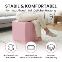 Seat Cube Faux Leather 40x40x40 cm Pink