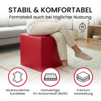Sitzwürfel Kunstleder 40x40x40 cm Rot