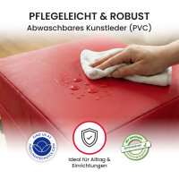 Seat Cube Faux Leather 40x40x40 cm Red