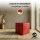 Seat Cube Faux Leather 40x40x40 cm Red