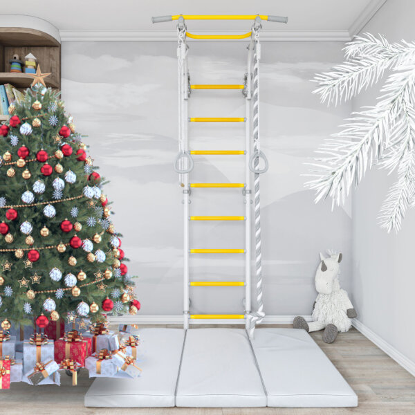 Sprossenwand ClimbMaxx M2 weiß-gelb