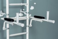 Sprossenwand ClimbMaxx M9 inkl. Dip-Station Weiß / Pastel