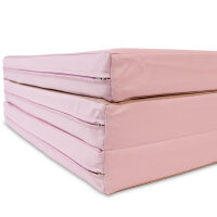 Foldable Sports Mat 210 x 100 x 8 cm PINK/BEIGE