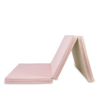 Foldable Sports Mat 210 x 100 x 8 cm PINK/BEIGE