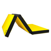 Foldable Sports Mat 150 x 100 x 8 cm YELLOW/BLACK