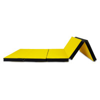 Foldable Sports Mat 250 x 100 x 8 cm YELLOW/BLACK