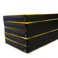 Foldable Sports Mat 250 x 100 x 8 cm YELLOW/BLACK