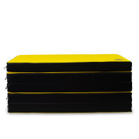Foldable Sports Mat 250 x 100 x 8 cm YELLOW/BLACK